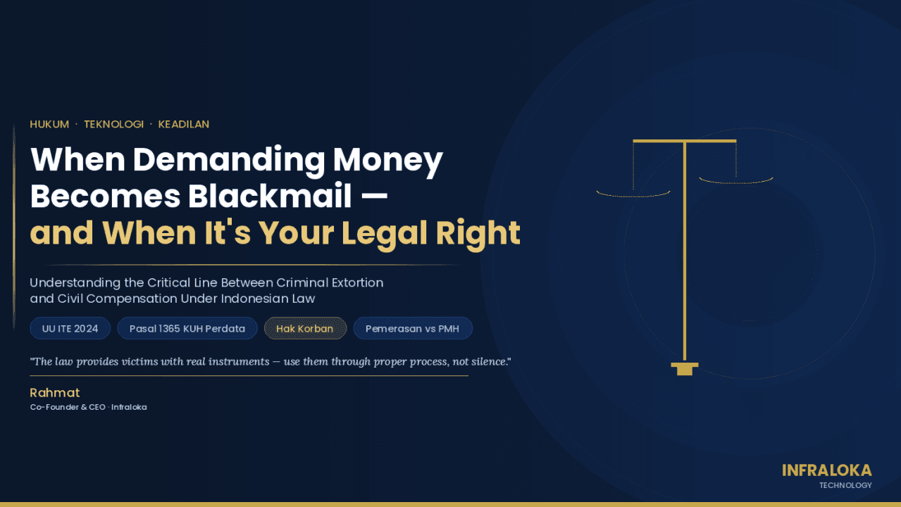 When Demanding Money Becomes Blackmail — and When It's Your Legal Right, Study Case of Rahmat Wibowo Allegation By Machi Achmad And Partners's Lawyer