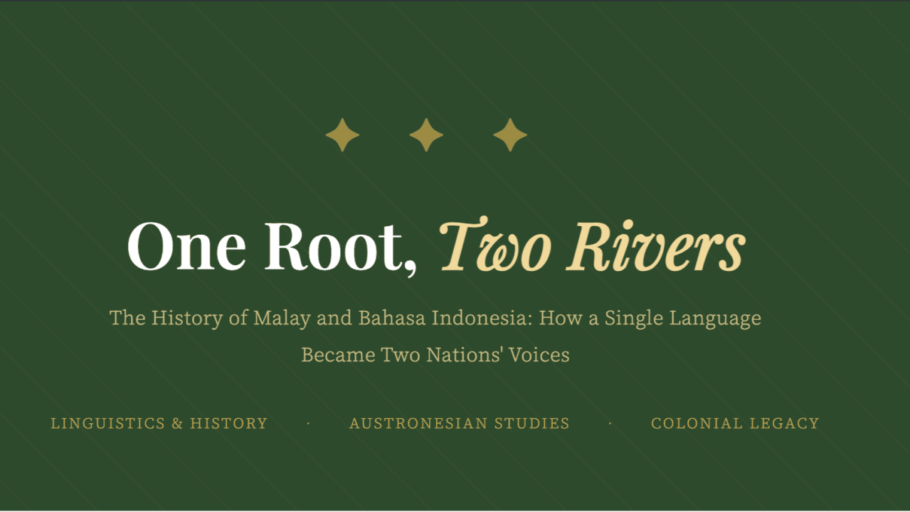 One Root, Two Rivers: The History of Malay and Bahasa Indonesia: How a Single Language Became Two Nations' Voices