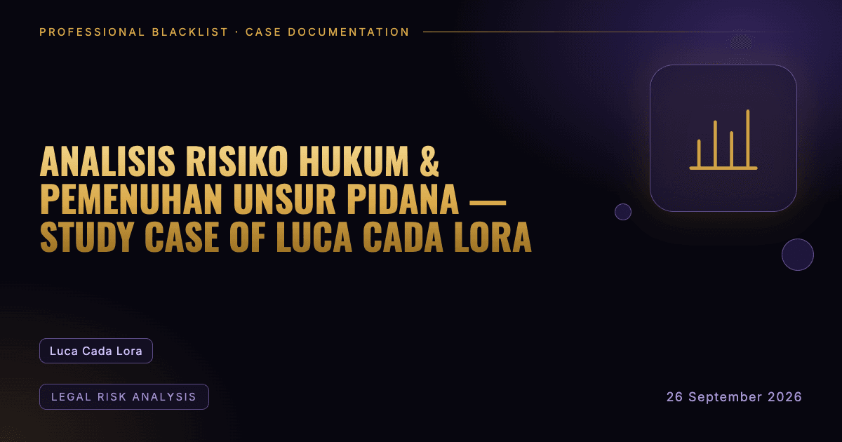 Header illustration: legal risk analysis involving Luca Cada Lora
