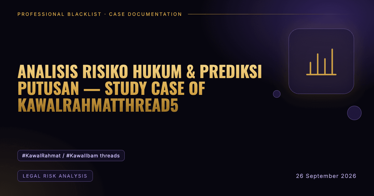 Header illustration: legal risk analysis involving #KawalRahmat / #KawalIbam threads
