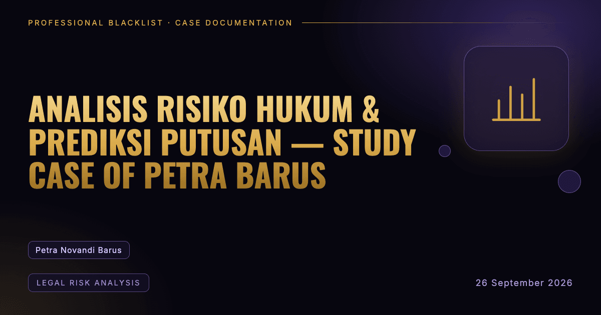 Header illustration: legal risk analysis involving Petra Novandi Barus