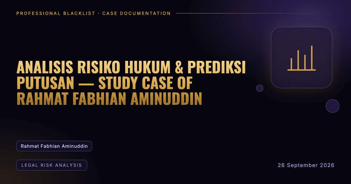 Header illustration: legal risk analysis involving Rahmat Fabhian Aminuddin