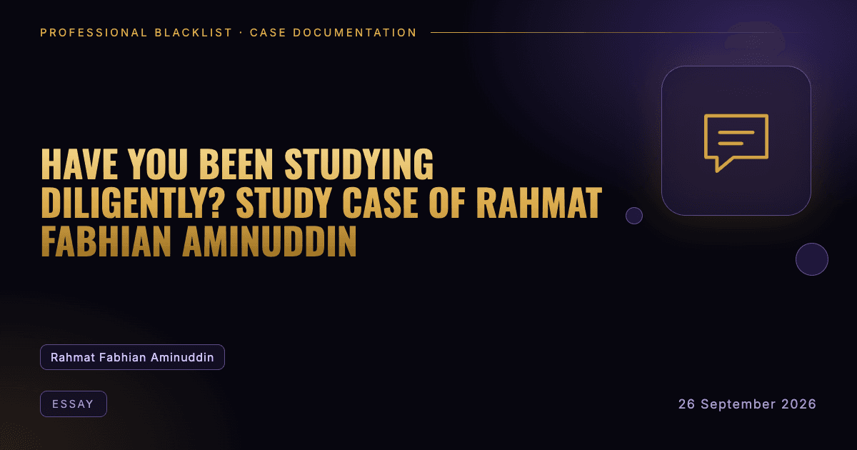 Header illustration: essay involving Rahmat Fabhian Aminuddin
