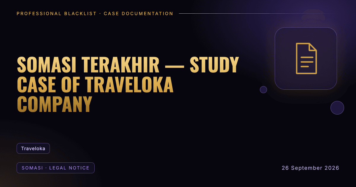 Header illustration: somasi · legal notice involving Traveloka
