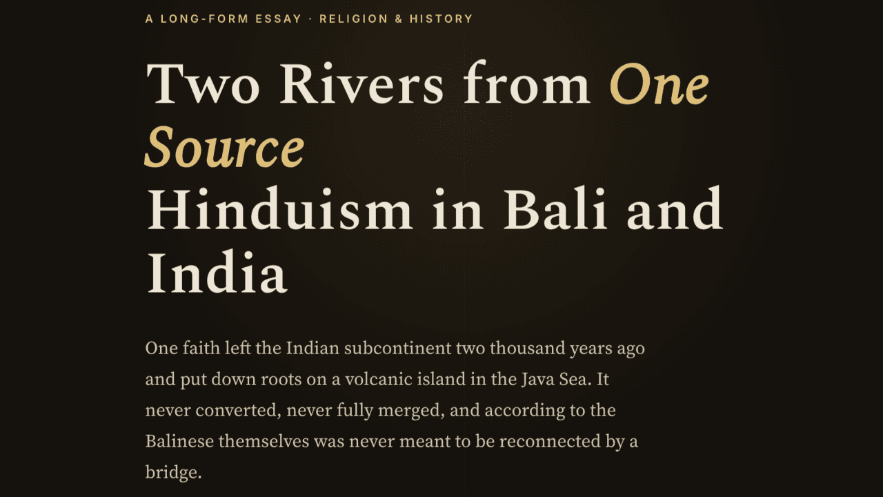 Two Rivers from One Source Hinduism in Bali and India By Rahmat Wibowo From InfraLoka