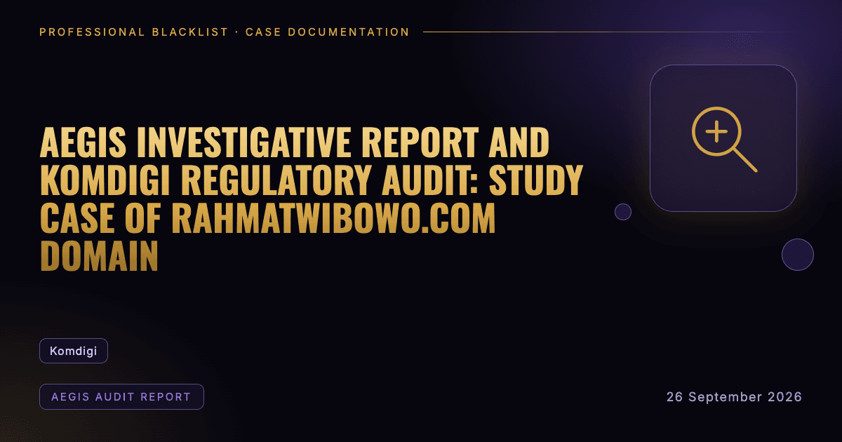 Header illustration: aegis audit report involving Komdigi