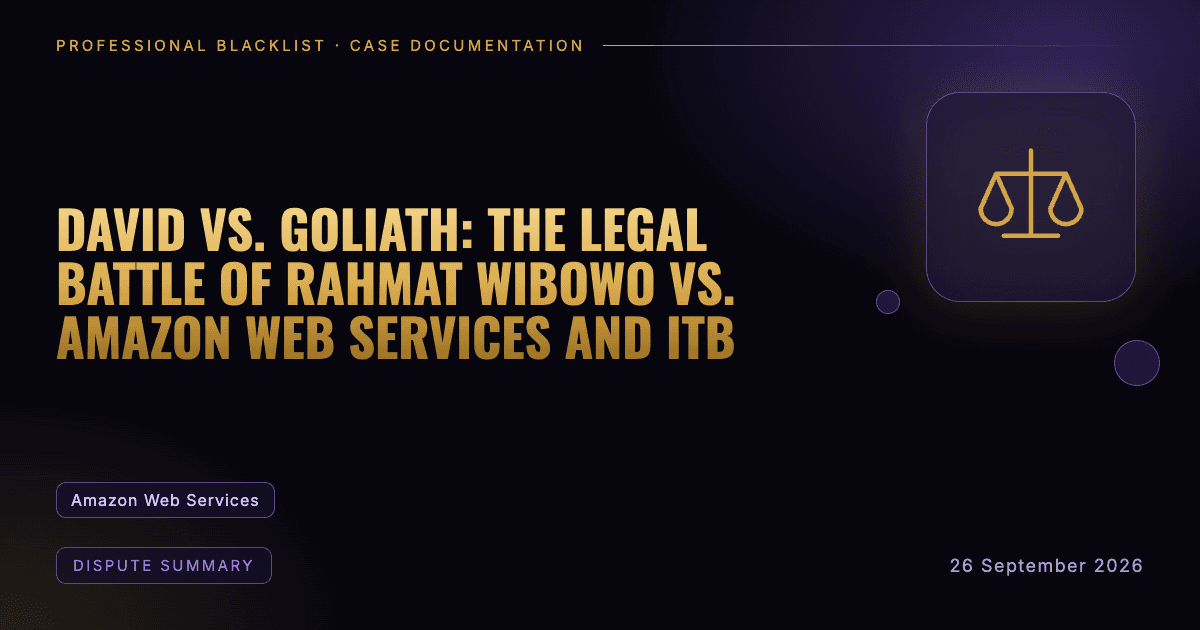 Header illustration: dispute summary involving Amazon Web Services