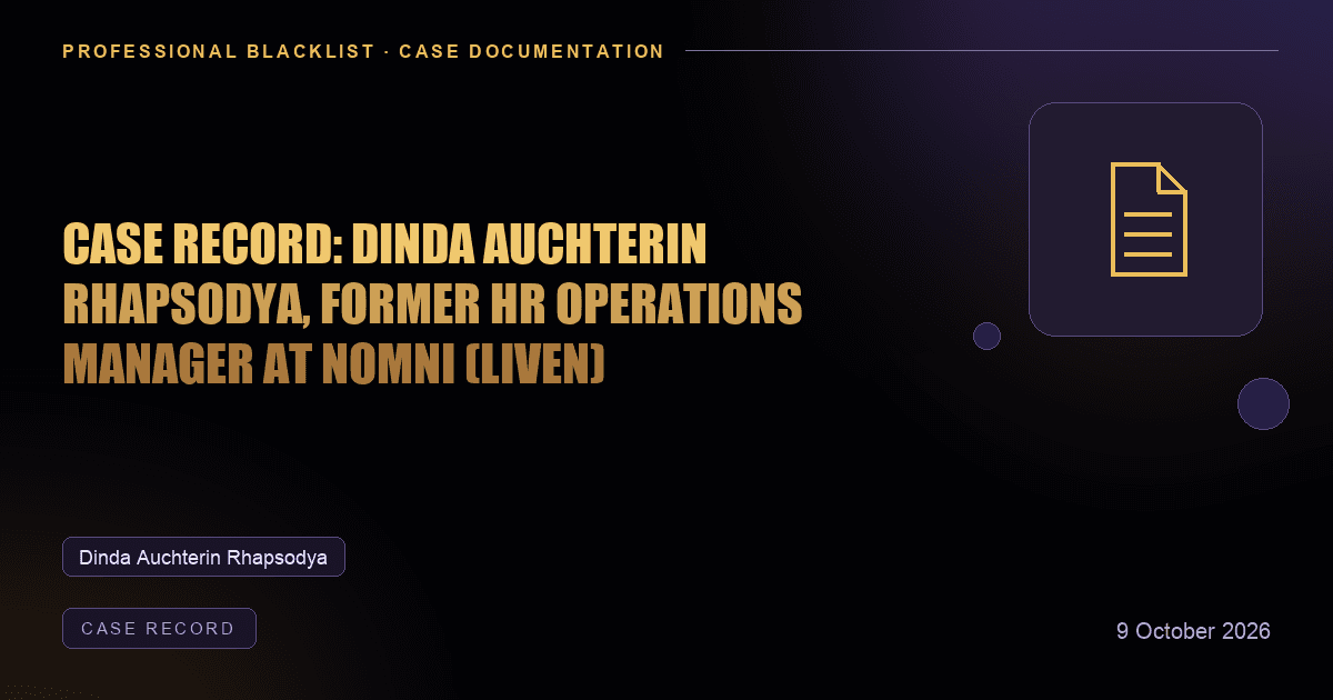Header illustration: case record involving Dinda Auchterin Rhapsodya