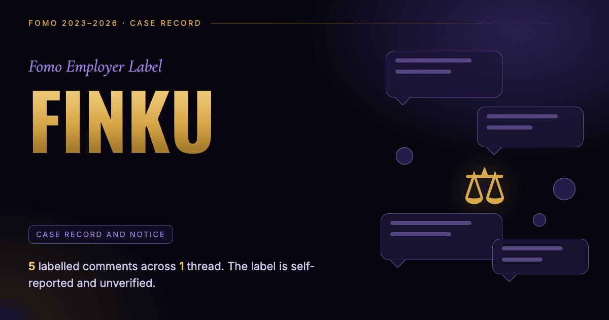 Header illustration: Fomo employer label Finku, case record and notice