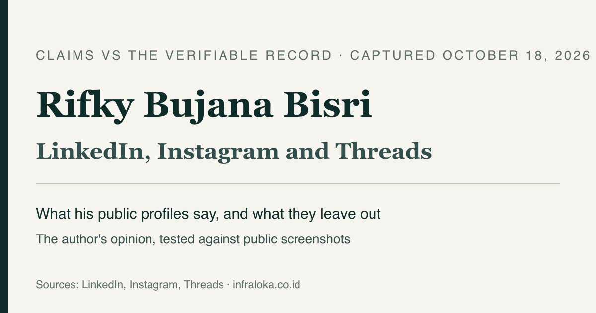 Rifky Bujana Bisri and Netra Runtime: Claims vs the Verifiable Record