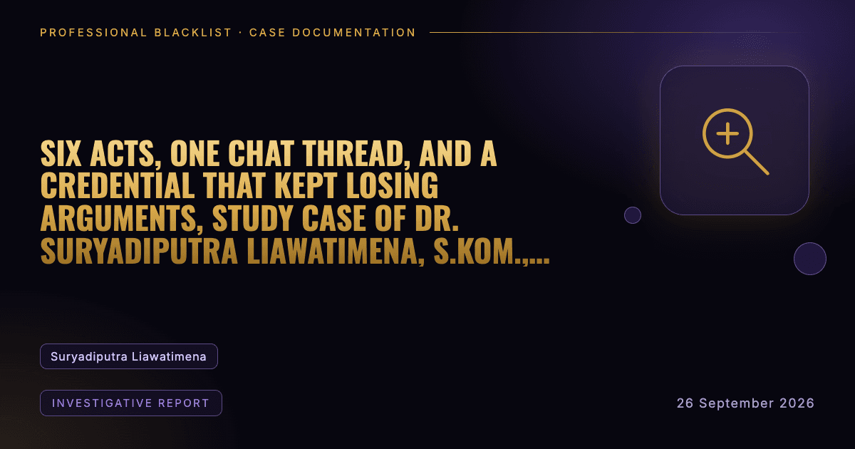 Header illustration: investigative report involving Suryadiputra Liawatimena