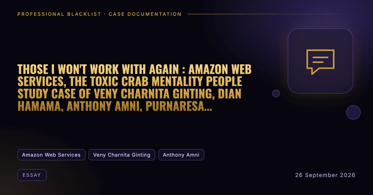 Header illustration: essay involving Amazon Web Services, Veny Charnita Ginting, Anthony Amni
