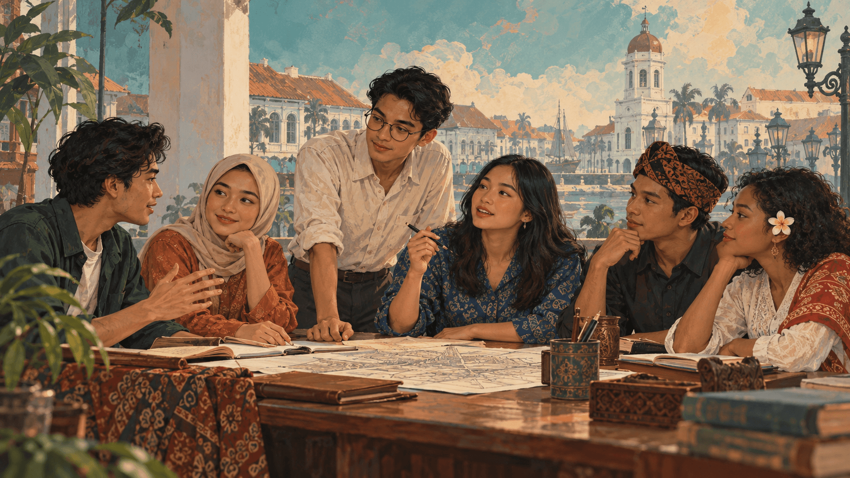 Pemuda Indonesia berkumpul dan bertukar gagasan