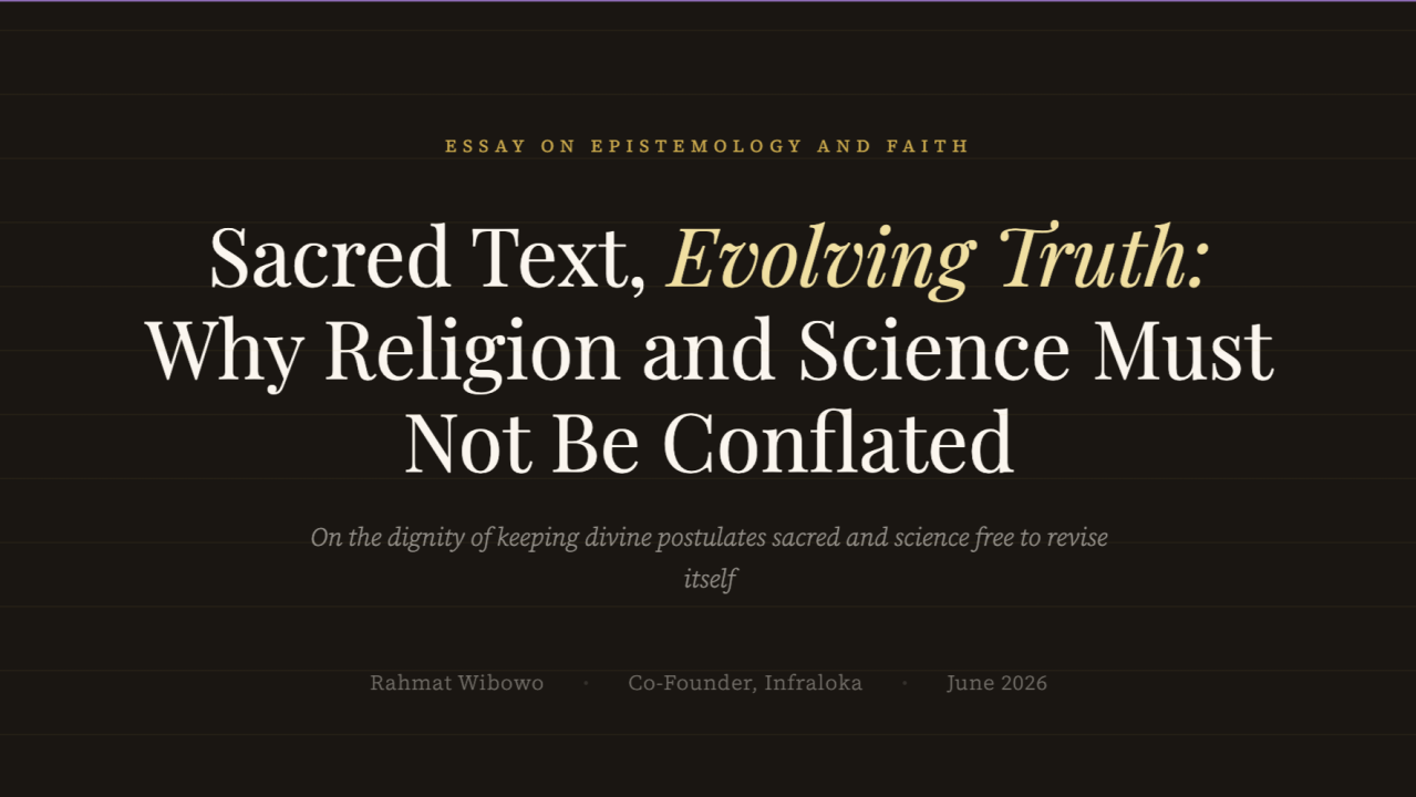 Sacred Text, Evolving Truth: Why Religion and Science Must Not Be Conflated By Rahmat Wibowo From Infraloka