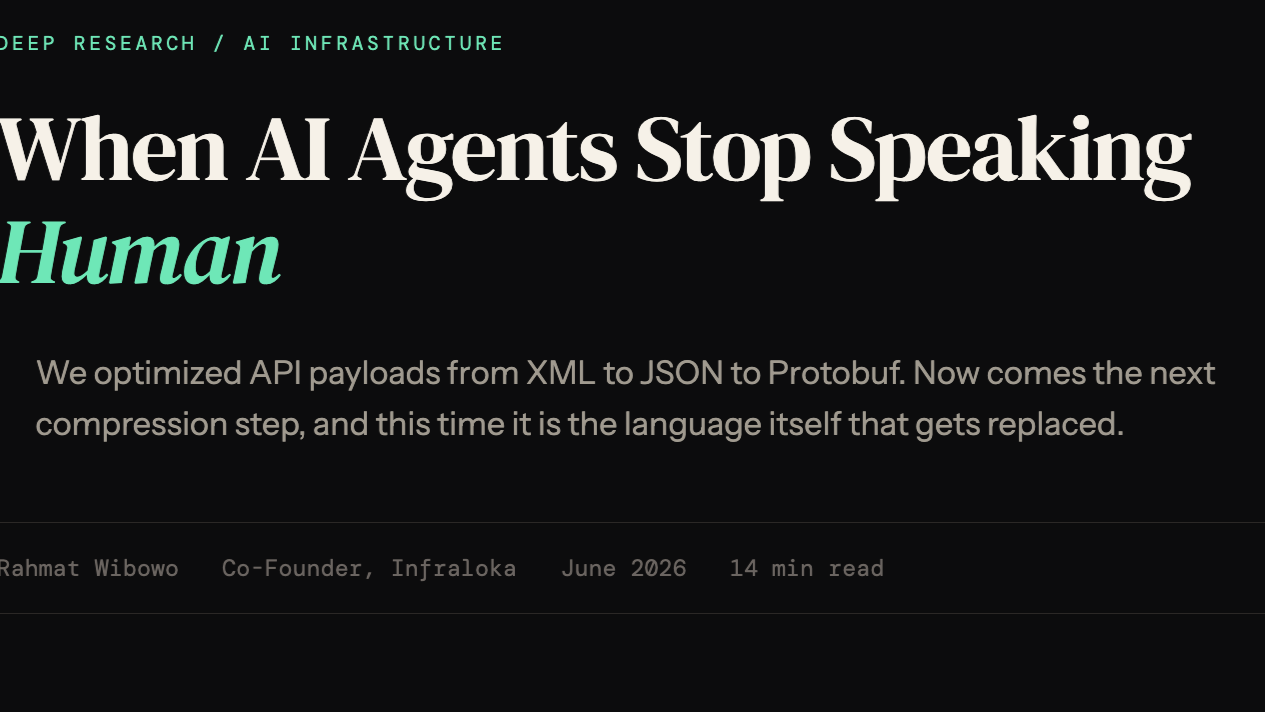 When AI Agents Stop Speaking Human By Rahmat Wibowo From Infraloka