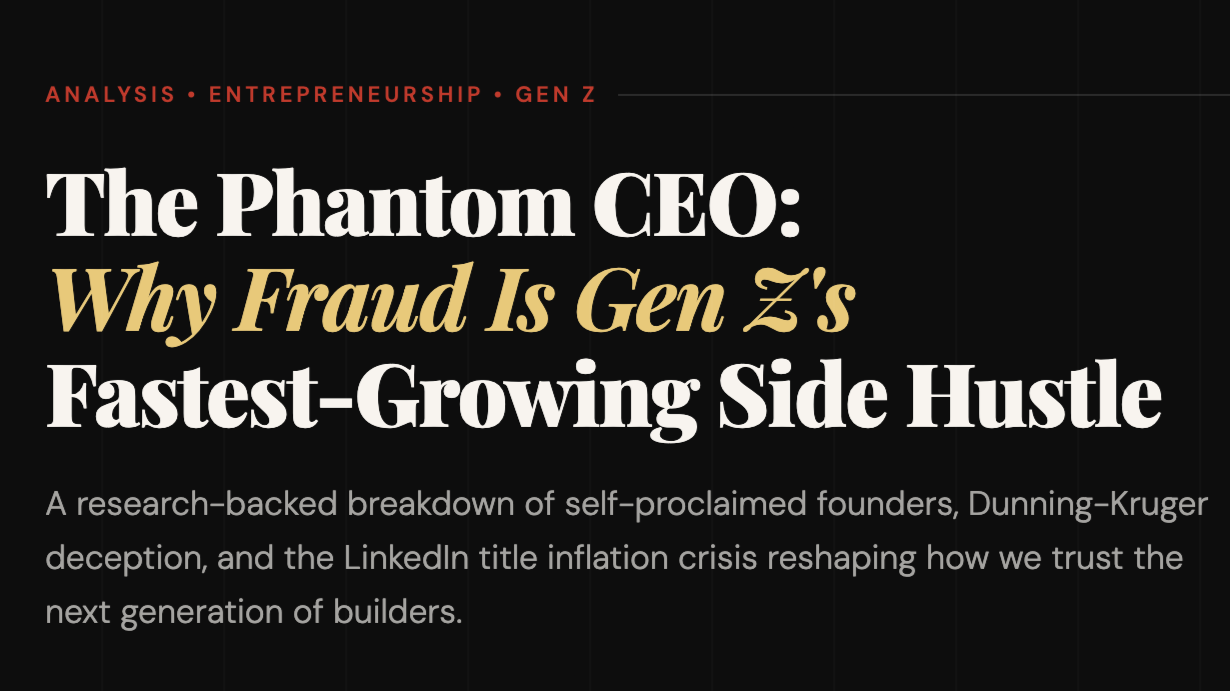 The Phantom CEO: Why Fraud Is Gen Z's Fastest-Growing Side Hustle : Abil Sudarman, Muhammad Alif Ramadhan, Marchel Shevchenko