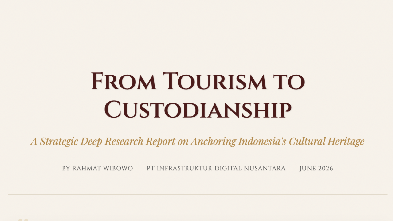 From Tourism to Custodianship Revolutionizing Tourism With Cultural Heritage By Rahmat Wibowo From InfraLoka