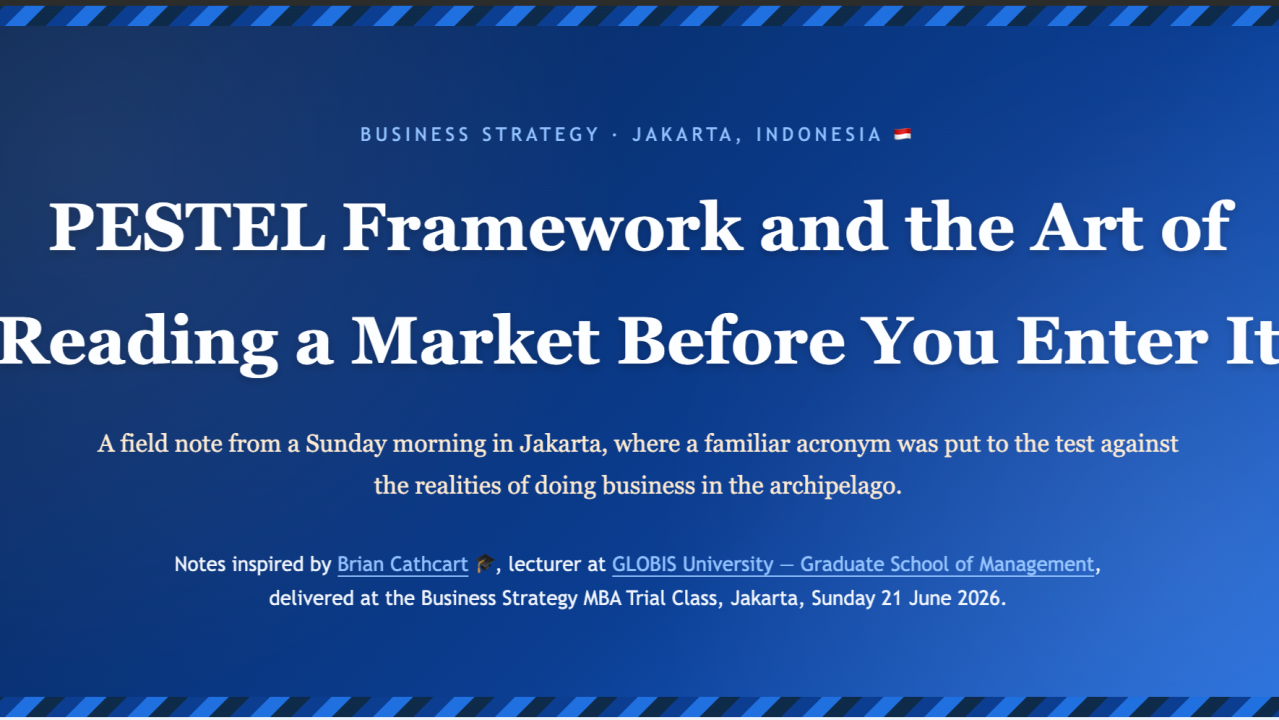 PESTEL Framework and the Art of Reading a Market Before You Enter It By Rahmat Wibowo From InfraLoka