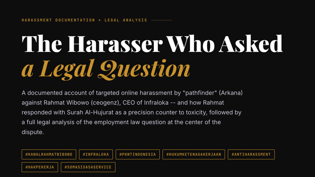 The Harasser Who Asked a Legal Question : PT Arkana Solusi Digital Company Toxic Employee