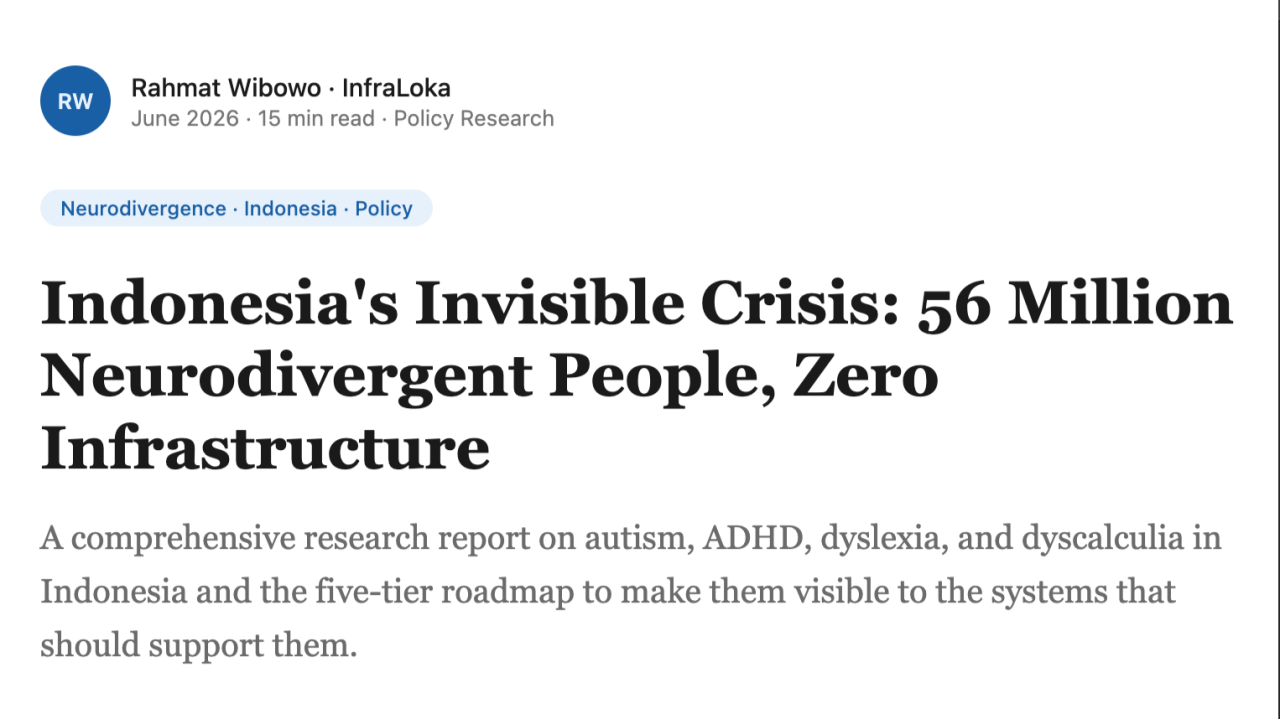 Indonesia's Invisible Crisis: 56 Million Neurodivergent People, Zero Infrastructure By Rahmat Wibowo From InfraLoka