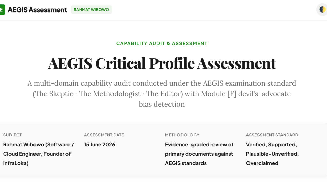 AEGIS Critical Profile Assessment of Rahmat Wibowo From InfraLoka