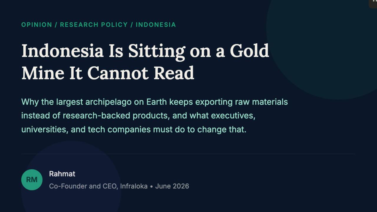 Indonesia Is Sitting on a Gold Mine It Cannot Read By Rahmat Wibowo From Infraloka