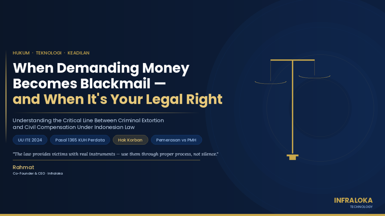 When Demanding Money Becomes Blackmail — and When It's Your Legal Right, Study Case of Rahmat Wibowo Allegation By Machi Achmad And Partners's Lawyer