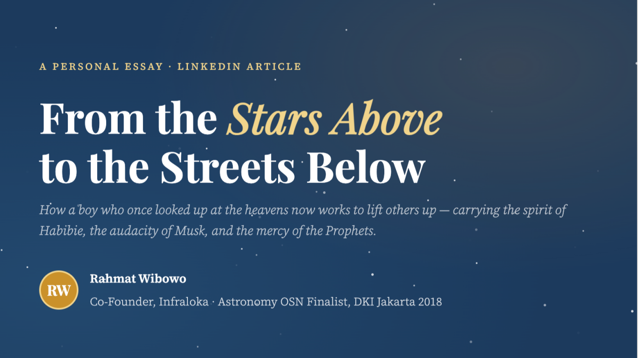 From the Stars Above to the Streets Below By Rahmat Wibowo From Infraloka