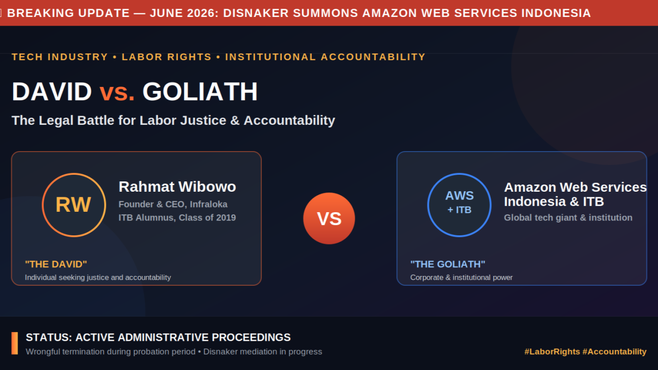 David vs. Goliath: The Legal Battle of Rahmat Wibowo vs. Amazon Web Services and ITB