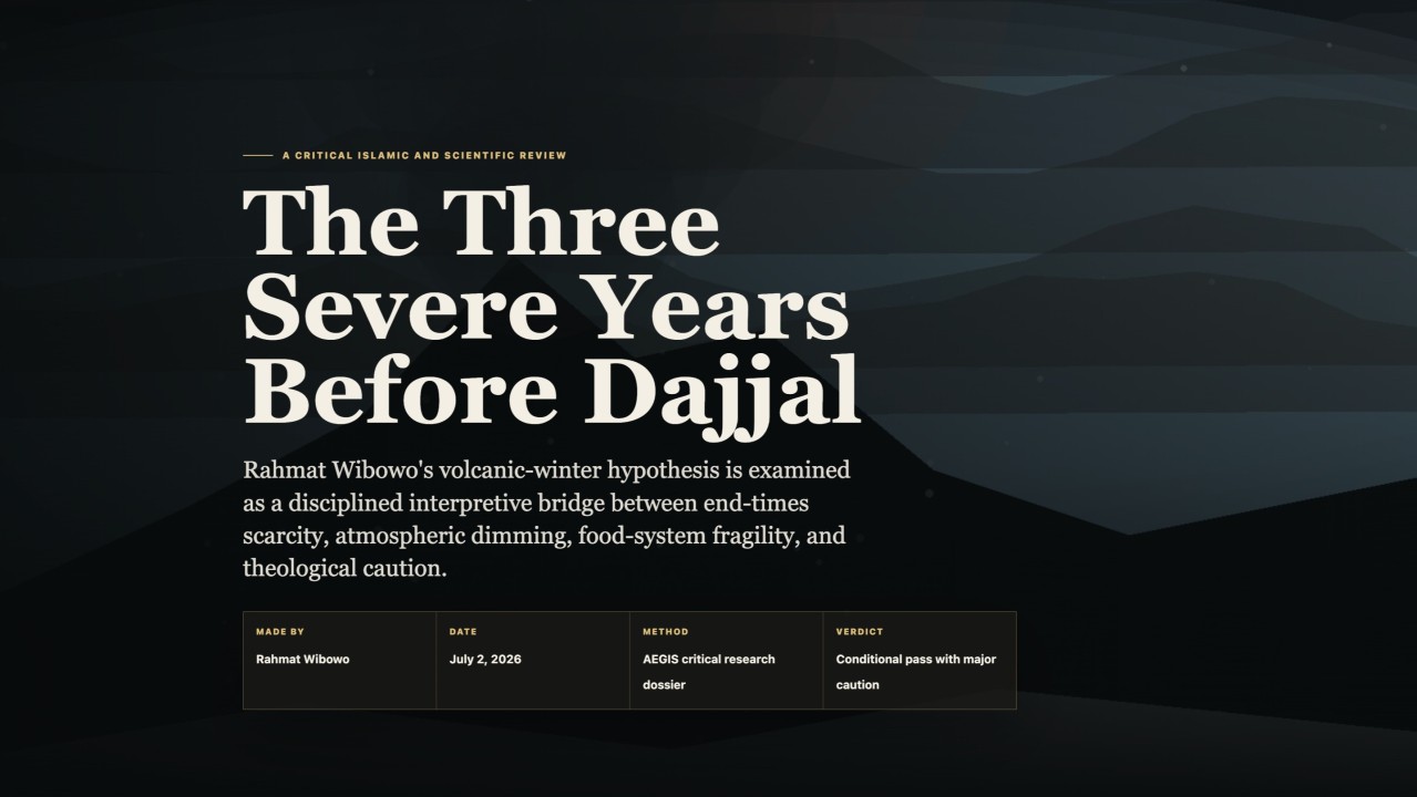 The Three Severe Years Before Dajjal By Rahmat Wibowo From InfraLoka