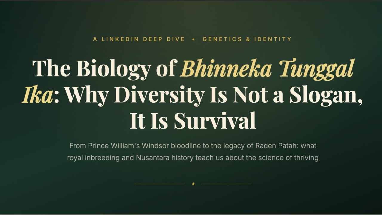 The Biology of Bhinneka Tunggal Ika: Why Diversity Is Not a Slogan, It Is Survival, Rahmat Wibowo Is Open To Date Any Muslim Woman Across 7 Seas