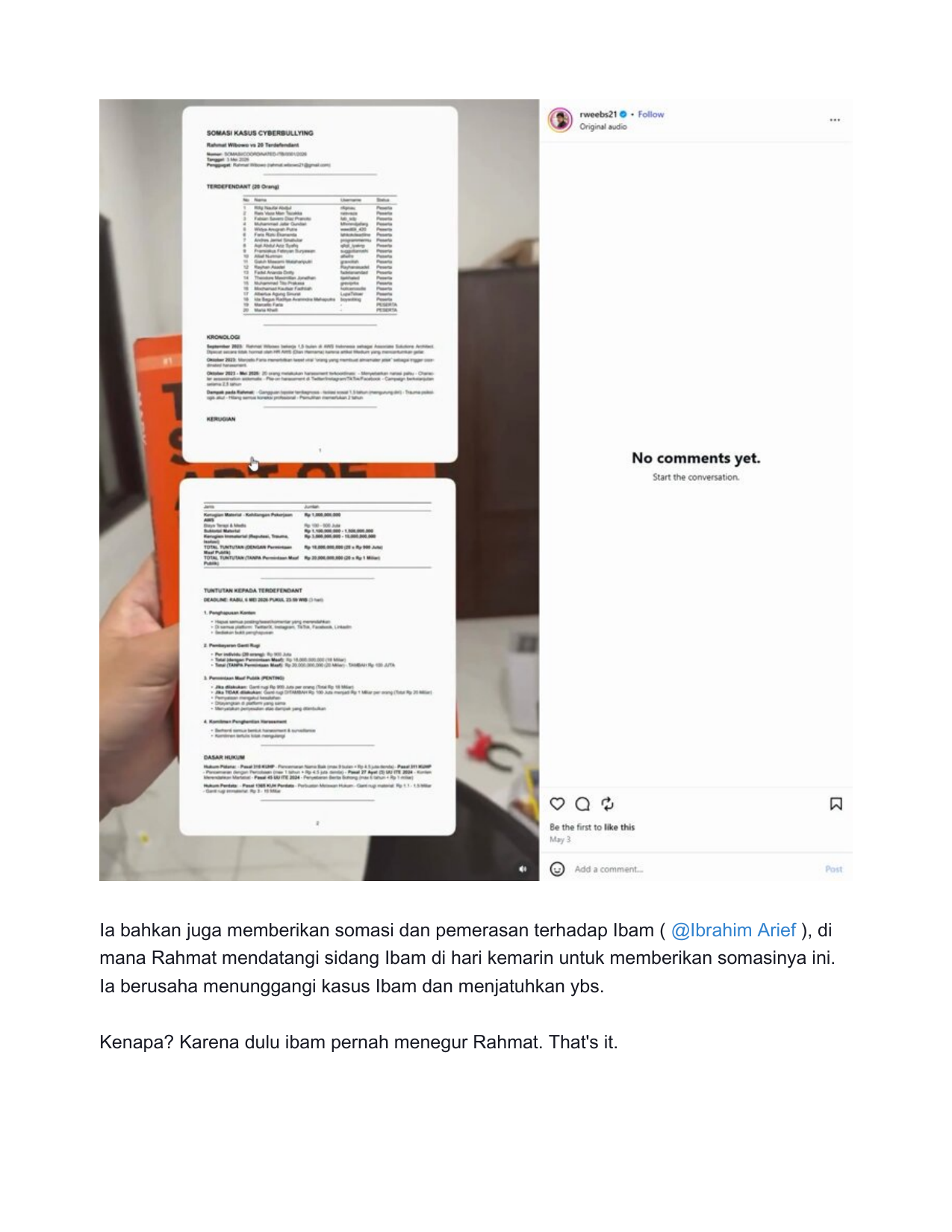 Analisis Risiko Hukum & Prediksi Putusan — Study Case of Kawalrahmatthread5