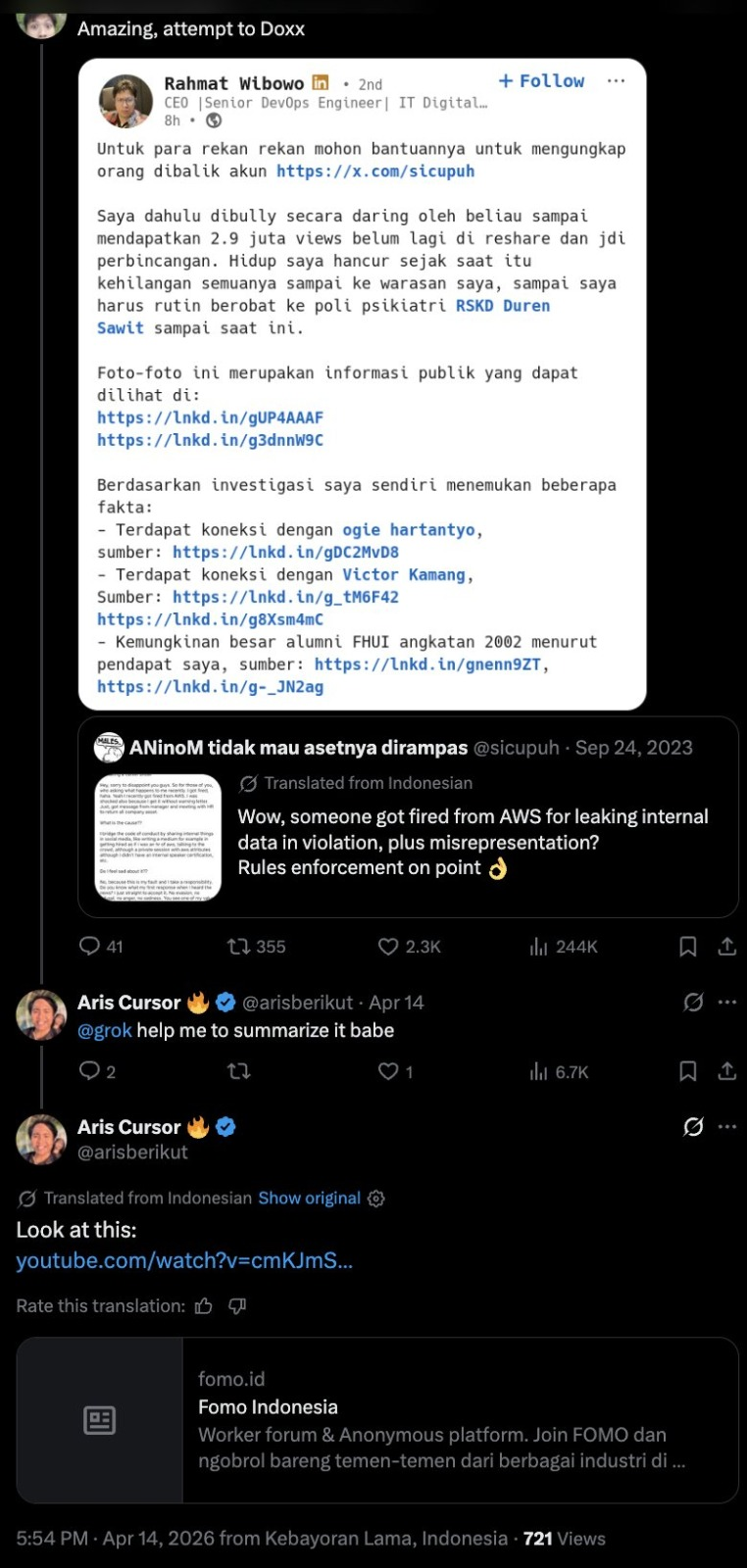ANALISIS HUKUM: KASUS PERUNDUNGAN SIBER DI TWITTER — Study Case of Unrelated Person