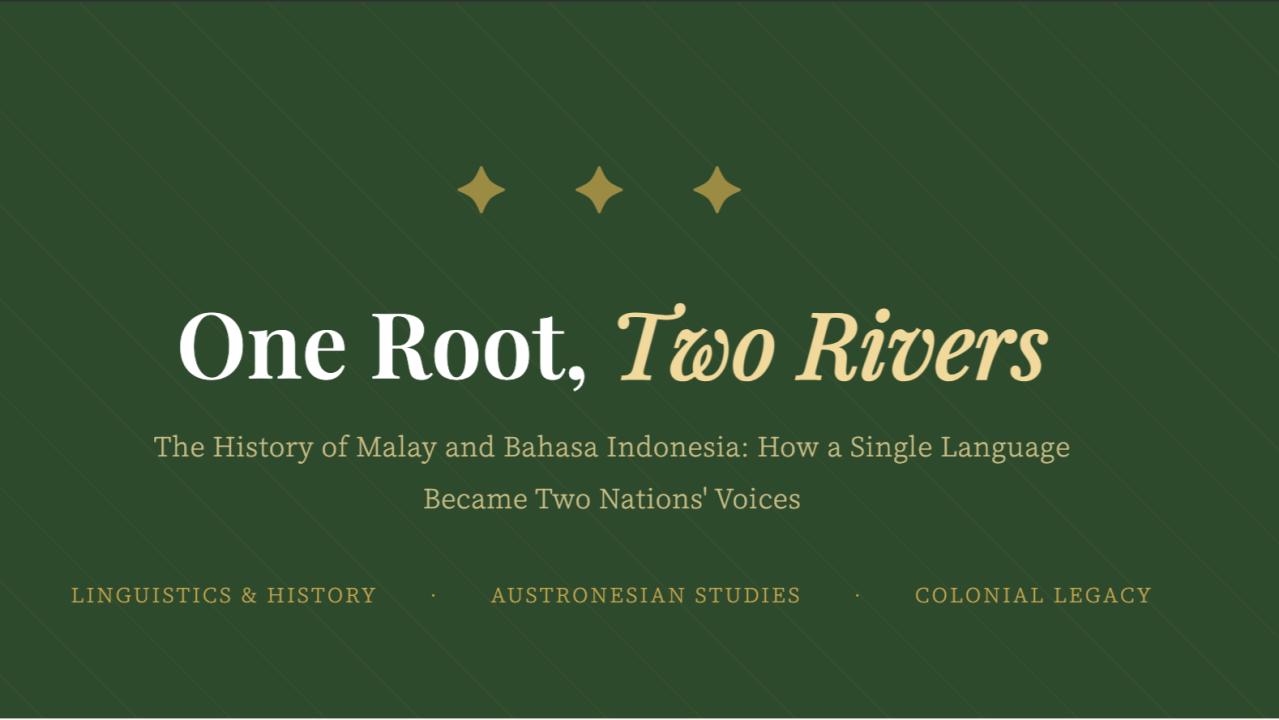 One Root, Two Rivers: The History of Malay and Bahasa Indonesia: How a Single Language Became Two Nations' Voices
