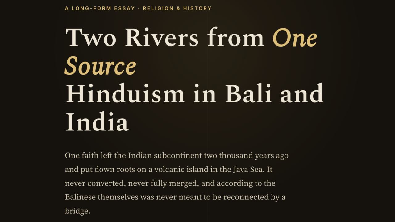 Two Rivers from One Source Hinduism in Bali and India By Rahmat Wibowo From InfraLoka