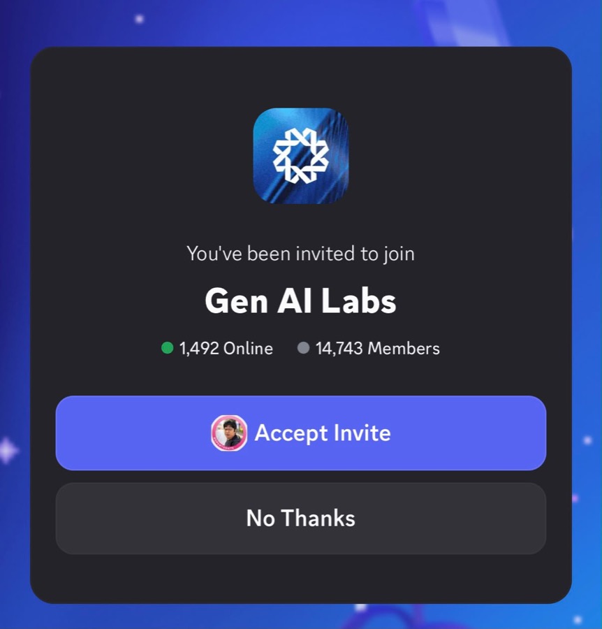 Evidence E-4: the Discord invitation showing the size of the community