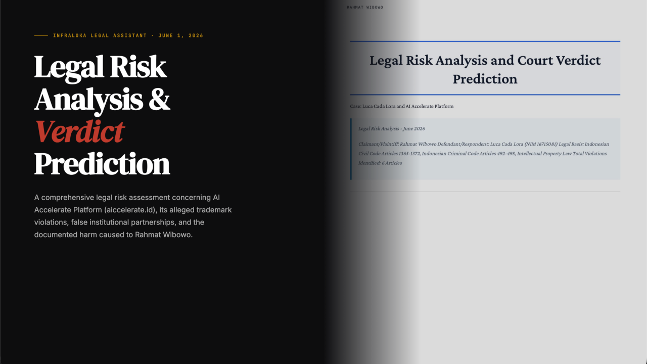 Legal Risk Analysis & Verdict Prediction Of International Scammers Luca Cada Lora Creator of Jatevo.id and AI Accelerate