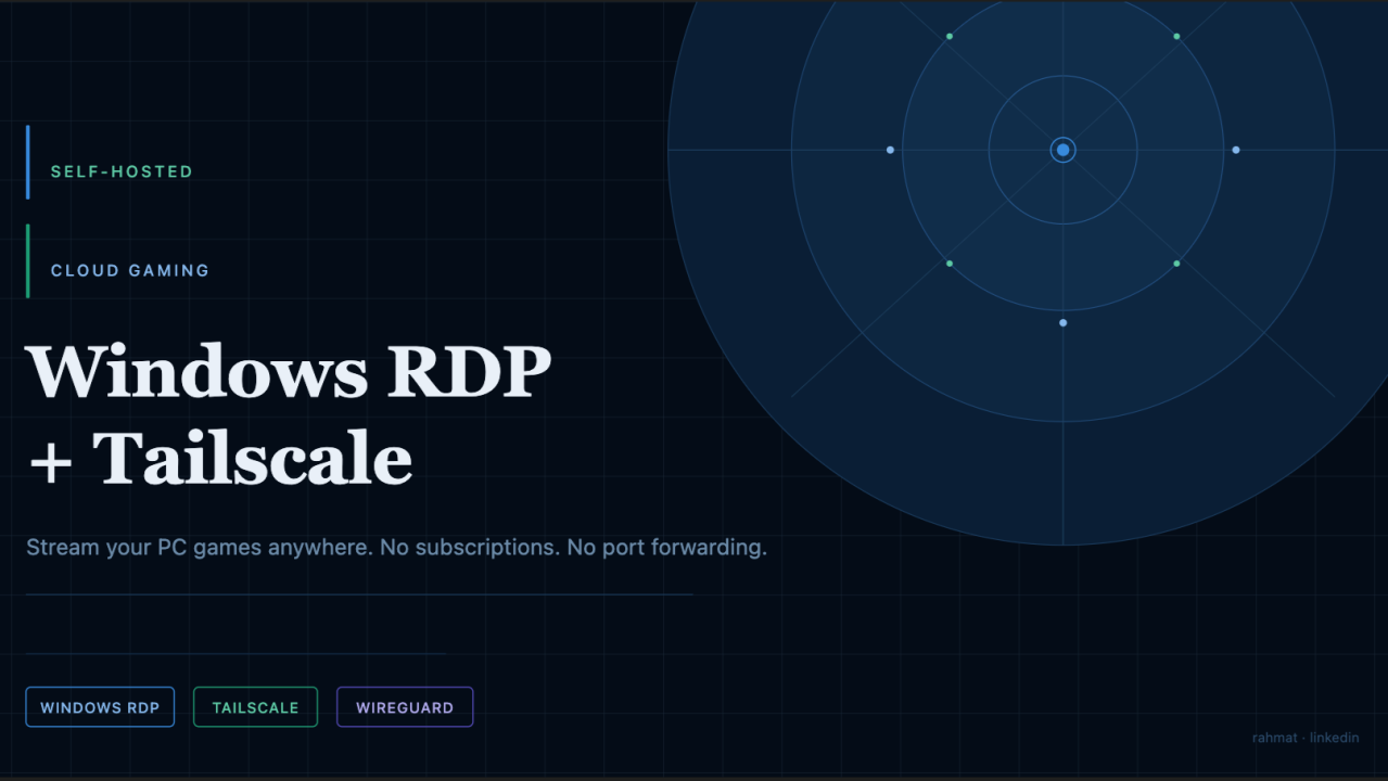 How to Build Your Own Cloud Gaming Setup with Windows RDP & Tailscale By Rahmat Wibowo From Infraloka