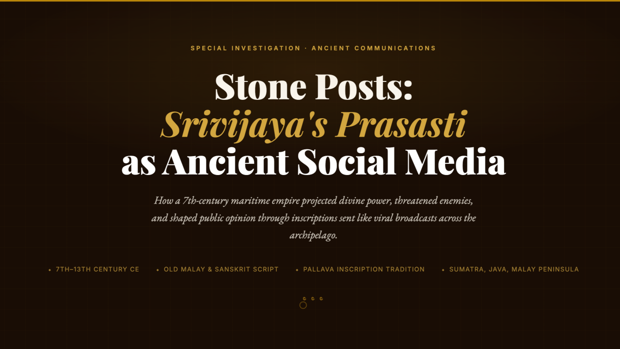Stone Posts: Srivijaya's Prasasti as Ancient Social Media By Rahmat Wibowo From InfraLoka