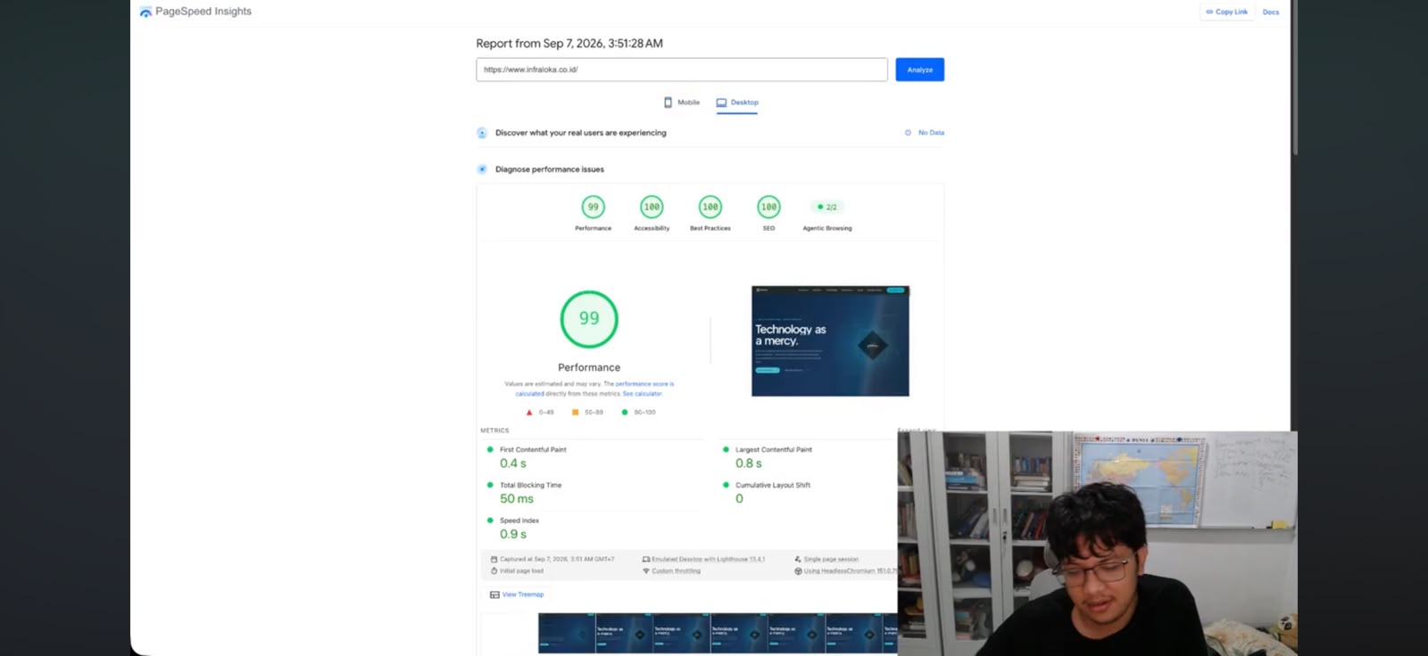 infraloka.co.id desktop PageSpeed score