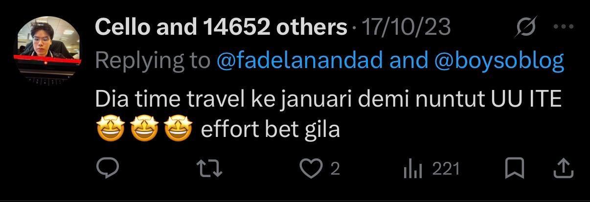 Evidence E-1: tweet by @Silberschatzz dated 17 October 2023 mocking my intention to pursue legal action