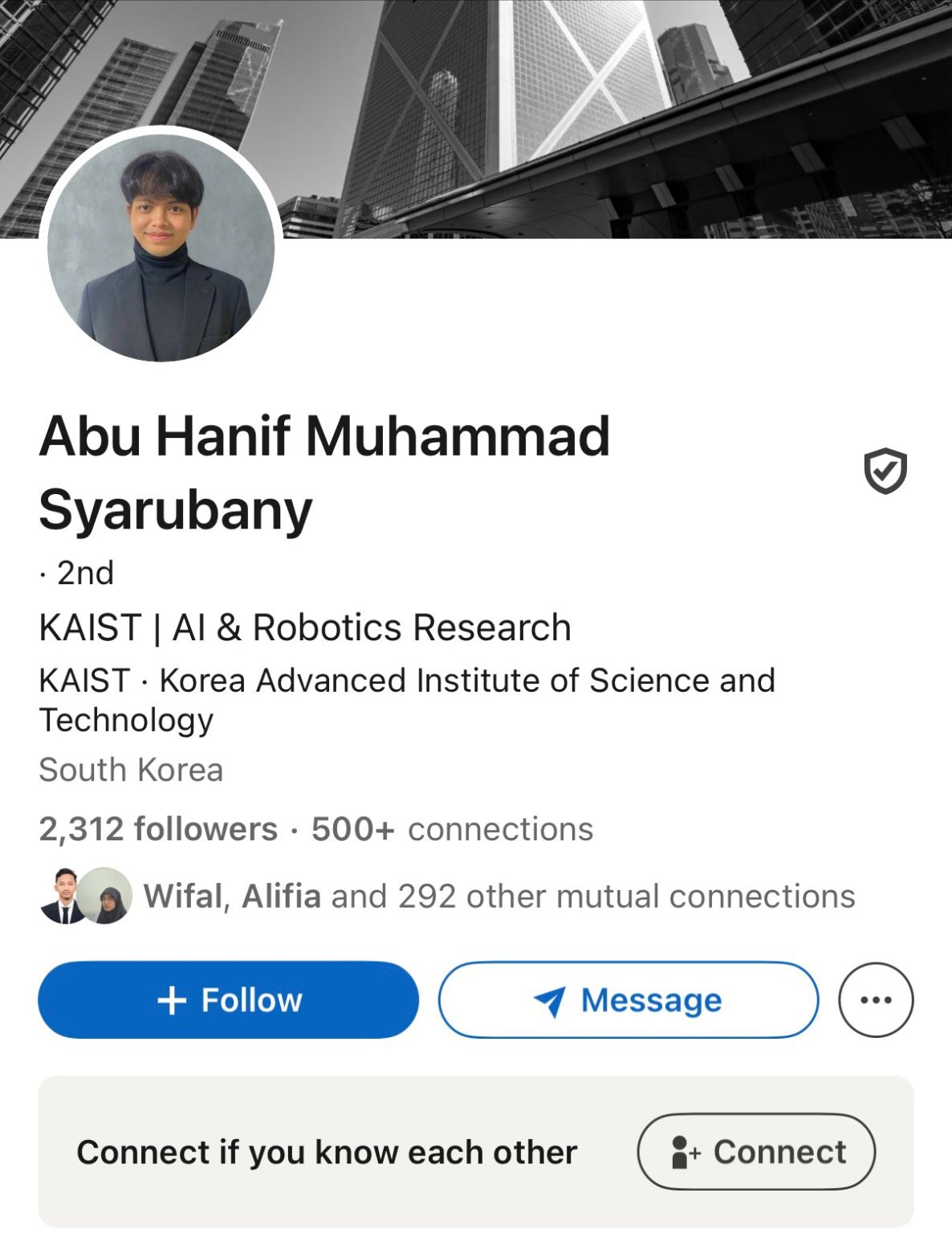 Screenshot of the LinkedIn profile "KAIST | AI & Robotics Research", South Korea, about 2,312 followers, documented as Evidence E-4
