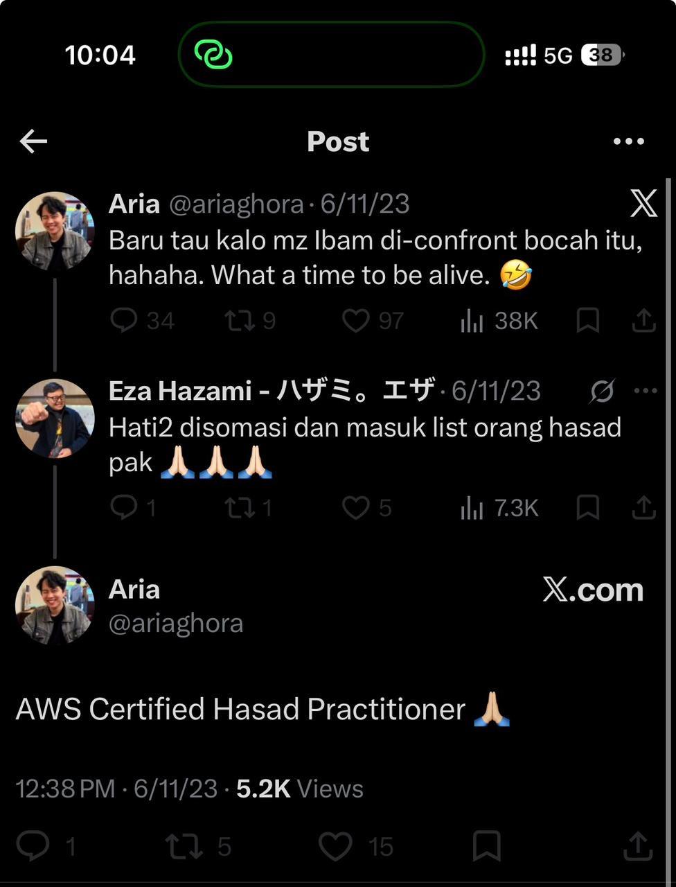 Evidence E-4: the same post with replies from users identifying "RW" as me