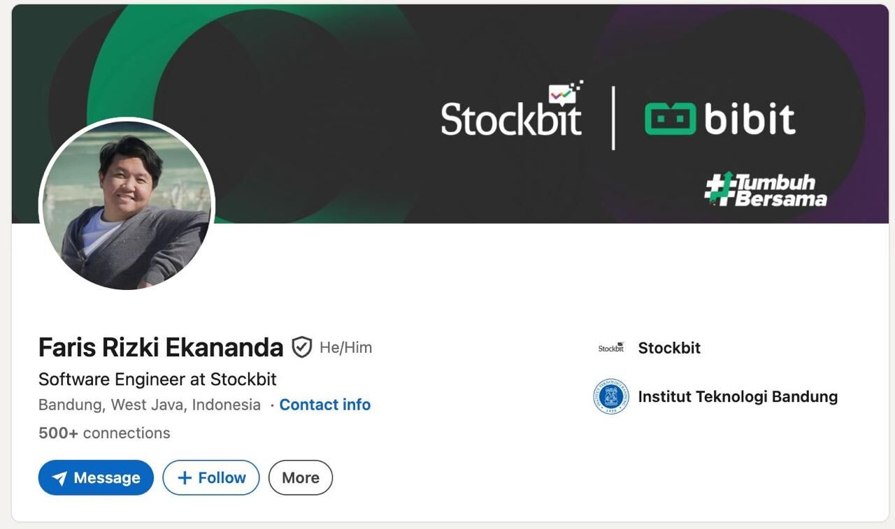 Evidence C-2: public LinkedIn profile of Faris Rizki Ekananda