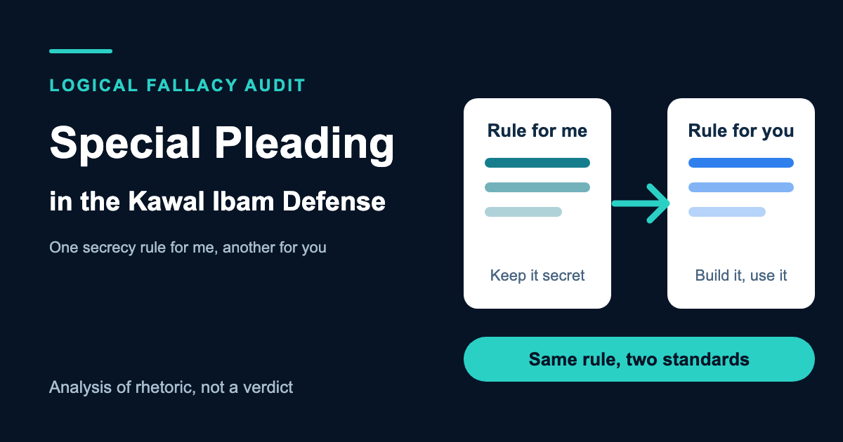 Header illustration: one secrecy rule for the speaker, a different rule for other leaders